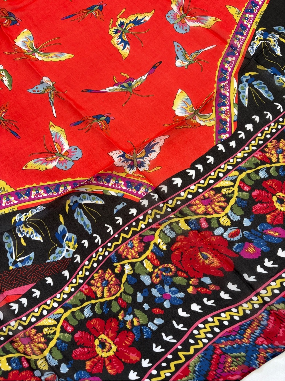 NWT Beach Wrap Scarf Dress Skirt Kimono Size 72x55 Butterfly Floral Oversized